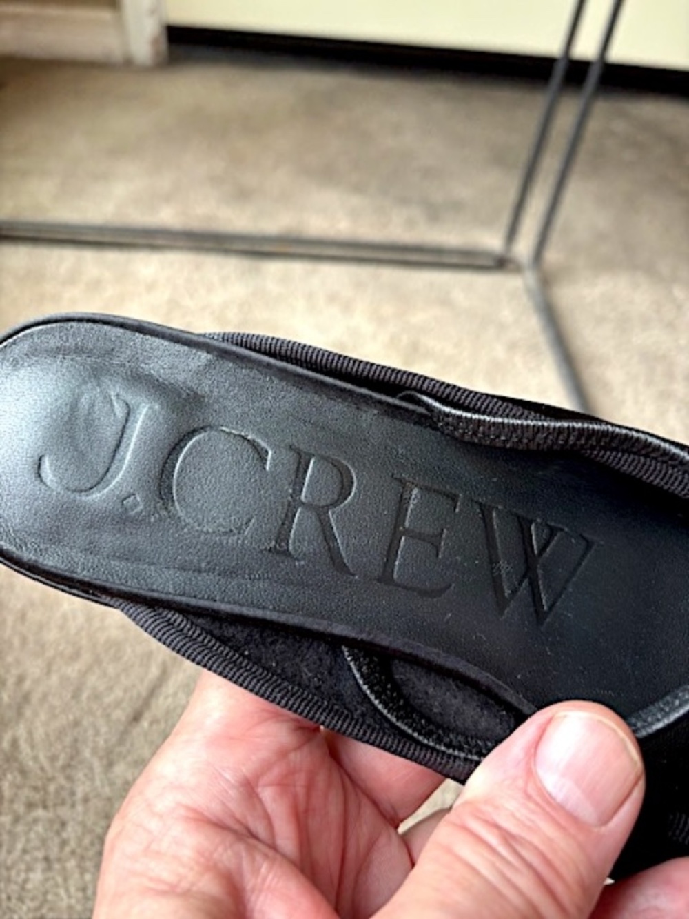 $148 J CREW Teagan Ballet Flat Mules in Black Satin EUC/sz 8 - Picture 11 of 13
